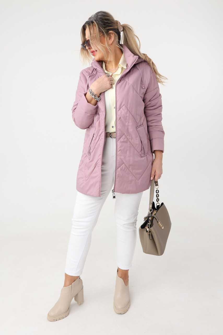 Kurtka damska plus size pikowana na sezon przejściowy