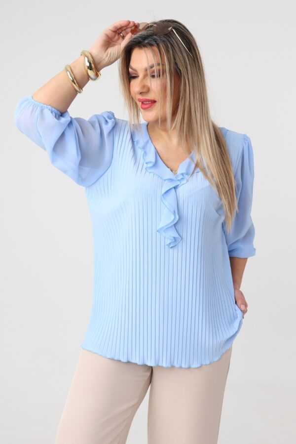 Elegancka bluzka wizytowa damska plus size żabot