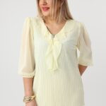 Elegancka bluzka wizytowa damska plus size żabot