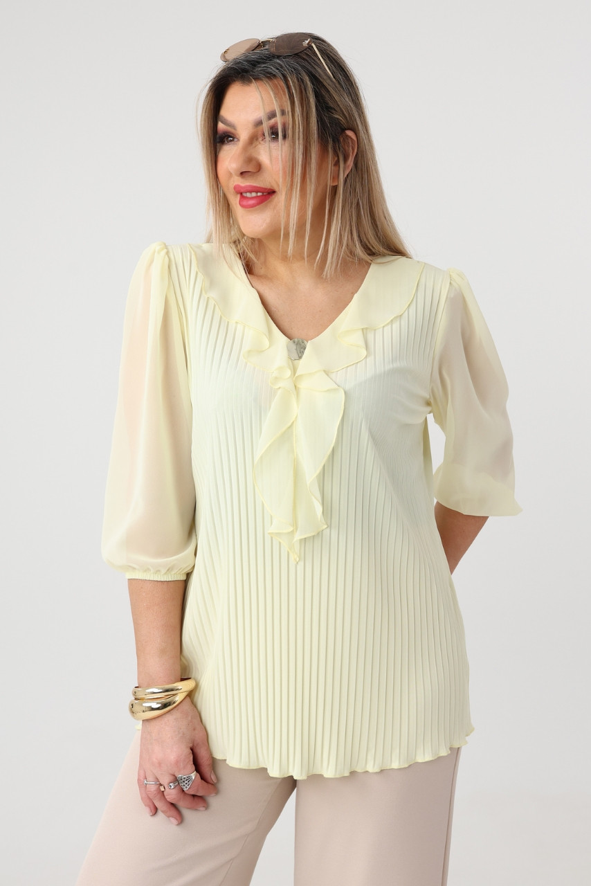 Elegancka bluzka wizytowa damska plus size żabot