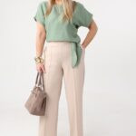 Spodnie damskie duże rozmiary eleganckie wysoki stan