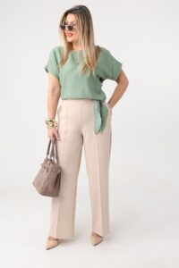 Spodnie damskie duże rozmiary eleganckie wysoki stan