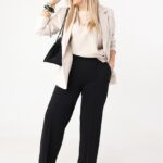 Spodnie damskie duże rozmiary eleganckie wysoki stan