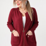 Sweter dla puszystych dzianinowy elegancki