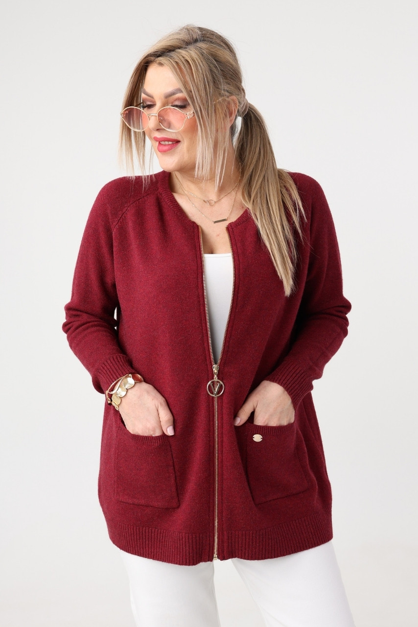 Sweter dla puszystych dzianinowy elegancki