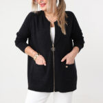 Sweter dla puszystych dzianinowy elegancki