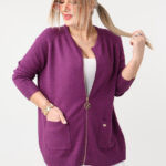 Sweter dla puszystych dzianinowy elegancki