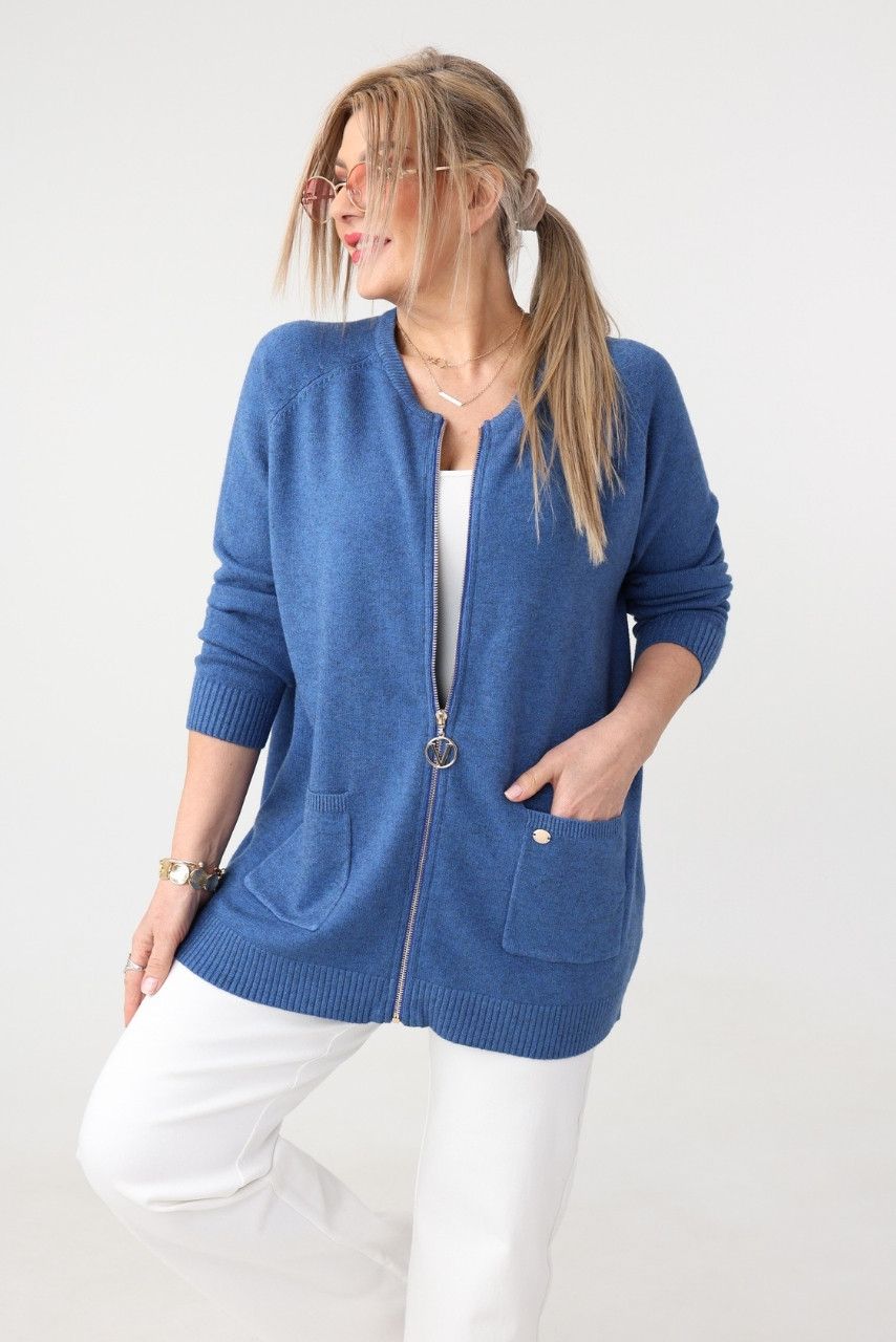 Sweter dla puszystych dzianinowy elegancki