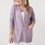 Sweter dla puszystych dzianinowy elegancki