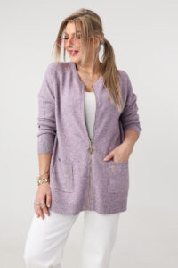 Sweter dla puszystych dzianinowy elegancki