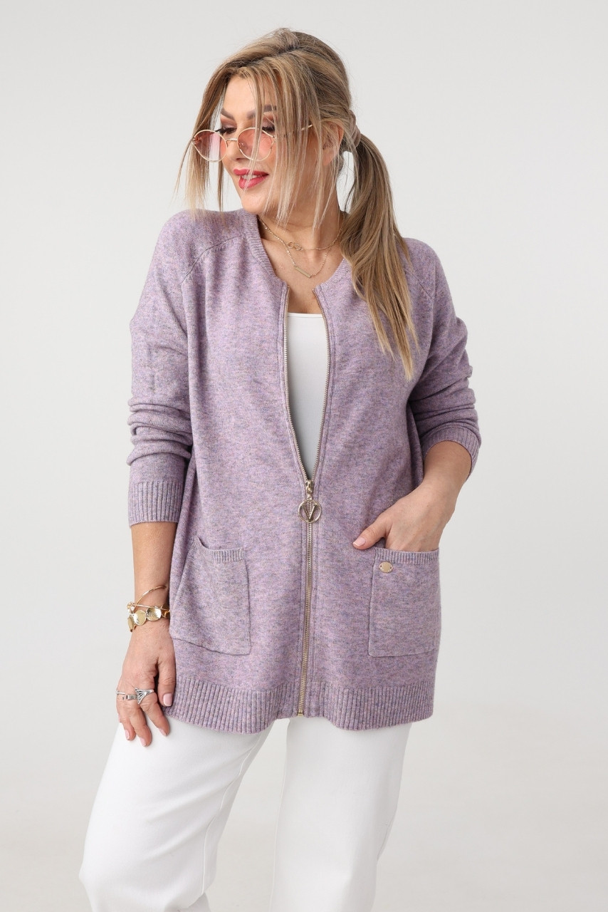 Sweter dla puszystych dzianinowy elegancki