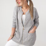 Sweter dla puszystych dzianinowy elegancki