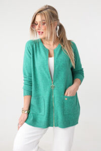 Sweter dla puszystych dzianinowy elegancki