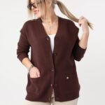 Sweter dla puszystych dzianinowy elegancki