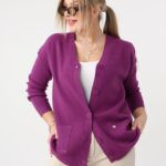 Sweter dla puszystych dzianinowy elegancki