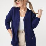 Sweter dla puszystych dzianinowy elegancki