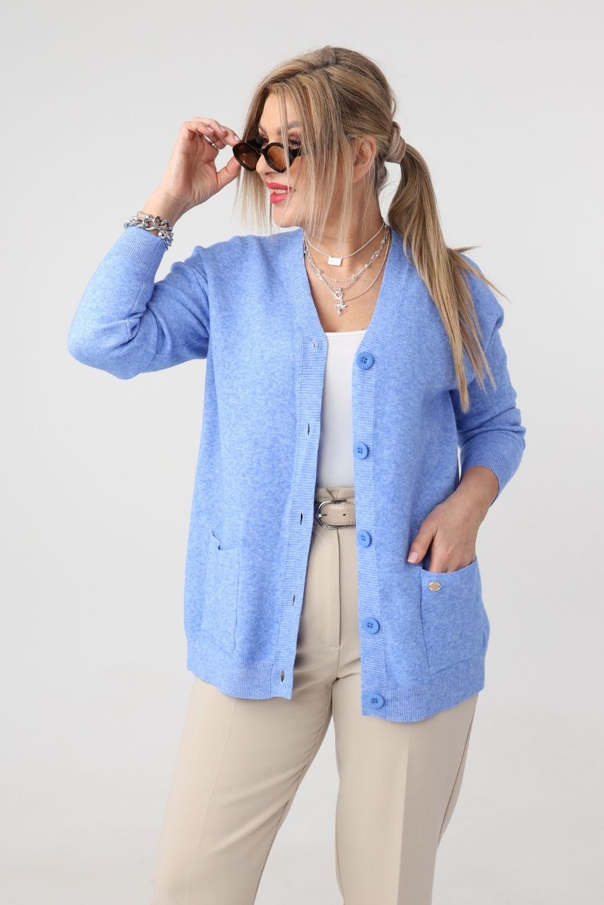 Sweter dla puszystych dzianinowy elegancki