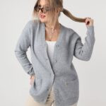 Sweter dla puszystych dzianinowy elegancki