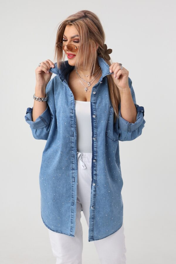 Koszula dżinsowa damska plus size