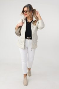 Kurtka damska plus size pikowana na sezon przejściowy