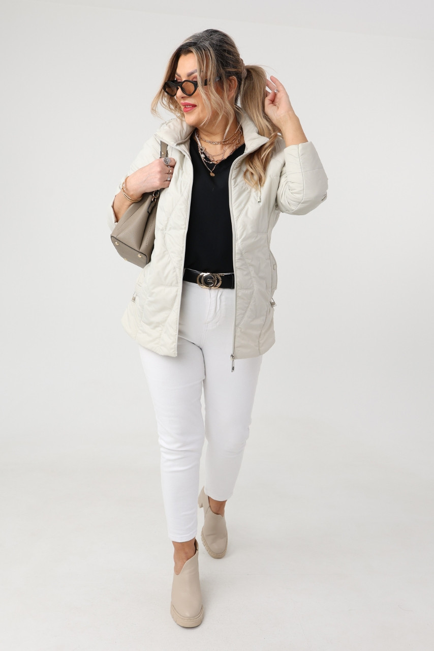 Kurtka damska plus size pikowana na sezon przejściowy