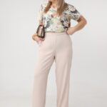 Spodnie damskie duże rozmiary eleganckie wysoki stan