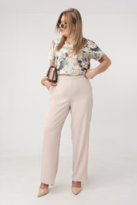 Spodnie damskie duże rozmiary eleganckie wysoki stan