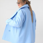 niebieski płaszcz przejściowy plus size na guziki 42-46 (2)