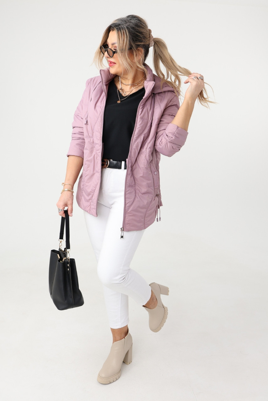 Kurtka damska plus size pikowana na sezon przejściowy