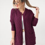 Sweter dla puszystych dzianinowy elegancki