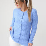 Sweter dla puszystych dzianinowy elegancki