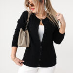 Sweter dla puszystych dzianinowy elegancki