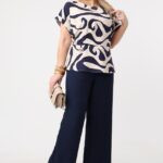 Komplet damski ze spodniami dla puszystych