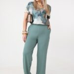 Spodnie damskie duże rozmiary eleganckie wysoki stan