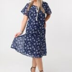 Lekka sukienka plus size szyfonowa