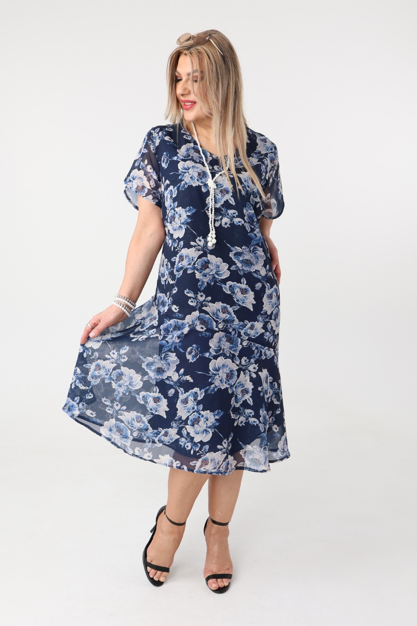 Lekka sukienka plus size szyfonowa