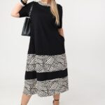 zwiewna-sukienka-trapezowa-plus-size-czarno-bezowa (1)