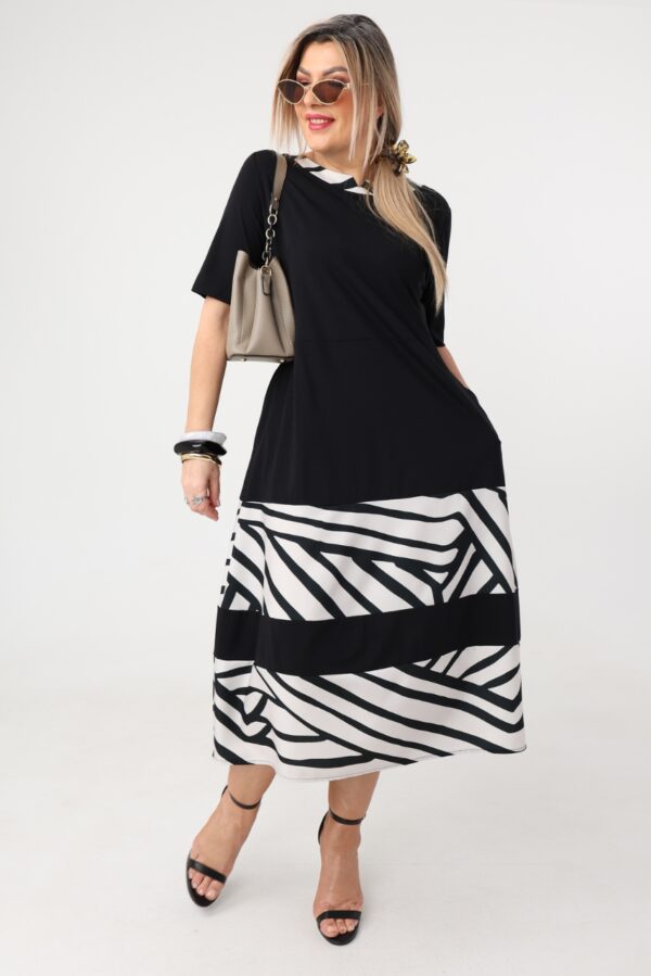 Elegancka sukienka w literę A duży rozmiar XXL midi
