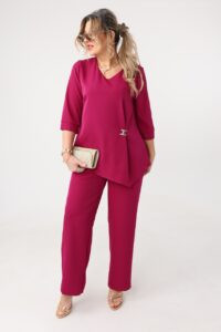 Komplet damski ze spodniami dla puszystych