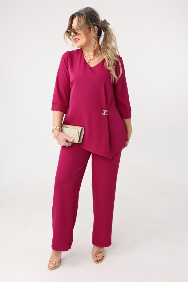 Komplet damski ze spodniami dla puszystych