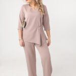 Komplet damski ze spodniami dla puszystych