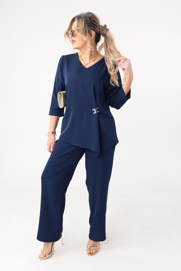 Komplet damski ze spodniami dla puszystych