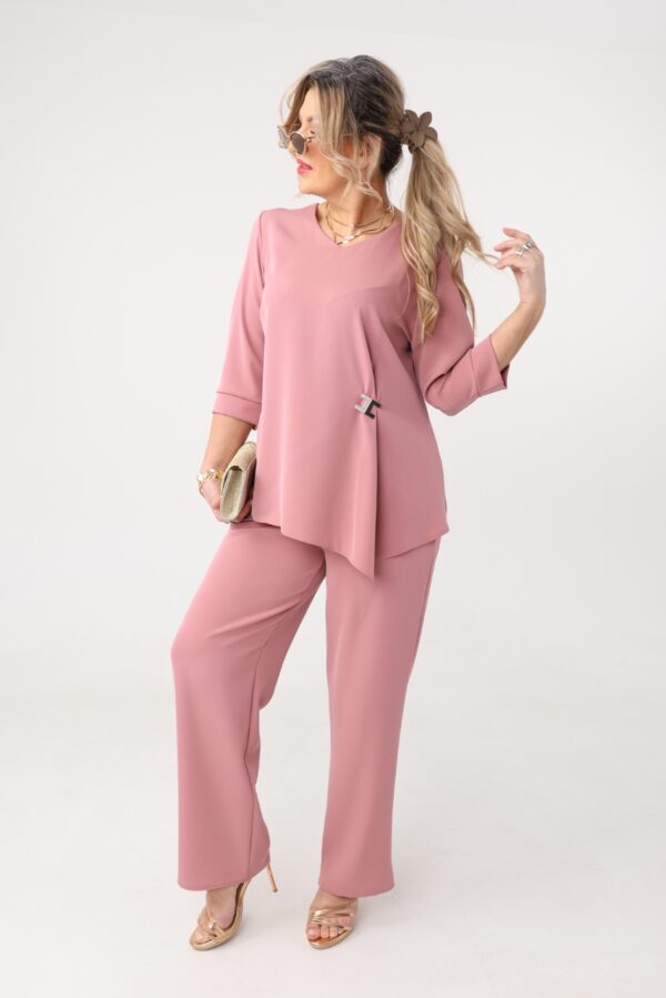 Komplet damski ze spodniami dla puszystych