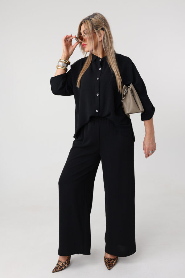 Elegancki komplet dwuczęściowy damski plus size czarny 44-54