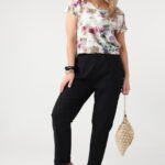 Bawełniane spodnie plus size na gumce czarne 42-50