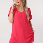 Amarantowa tunika letnia