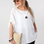 Bluzka dla puszystych wiskoza luźny krój