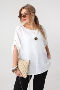 Bluzka dla puszystych wiskoza luźny krój