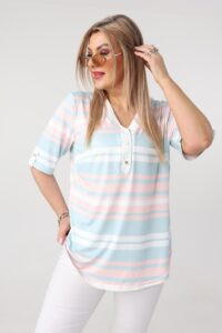 Bluzka damska duże rozmiary w paski