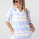 Bluzka damska duże rozmiary w paski